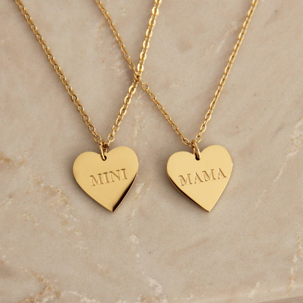 MAMA and MINI Necklace Set Gold