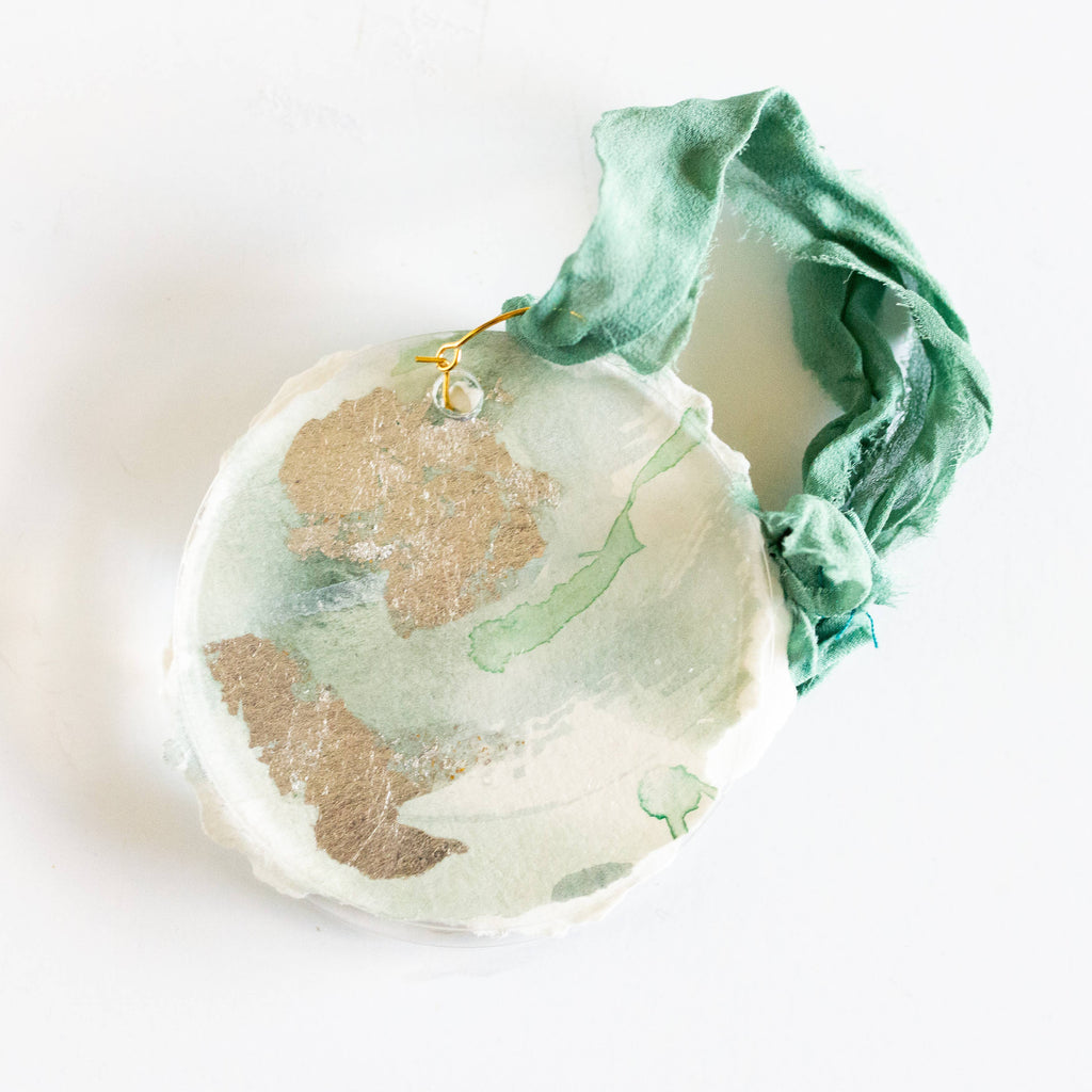 Watercolor Christian Christmas Ornament - Green