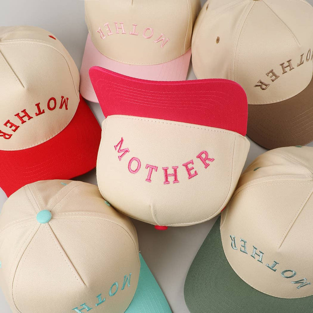 MOTHER Upside Down Lettering Embroidery Cap: SAGE / ONE SIZE