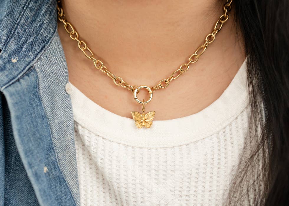 Chunky Gold Charm Necklace