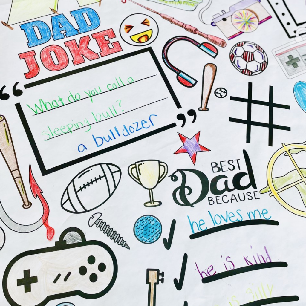 Father's Day Coloring Tablecloth