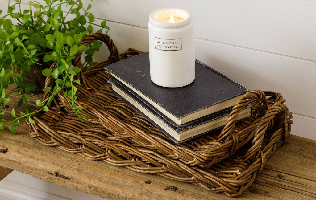 Large Wicker Basket Tray