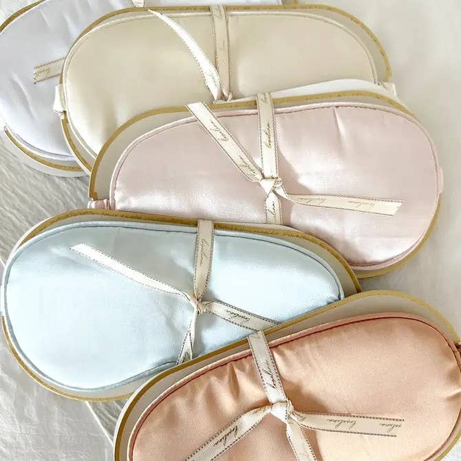 Silky Satin Sleep Eye Masks with Ribbon - GRACIA: PINK / ONE SIZE