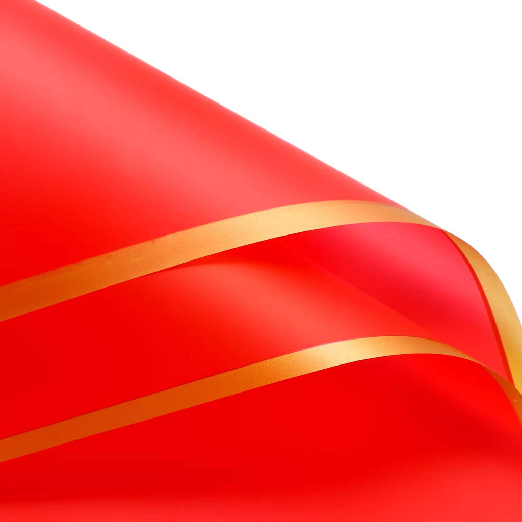 Matte Gold Line Flower Wrapping Paper (20pcs/bag): 6 - Opink