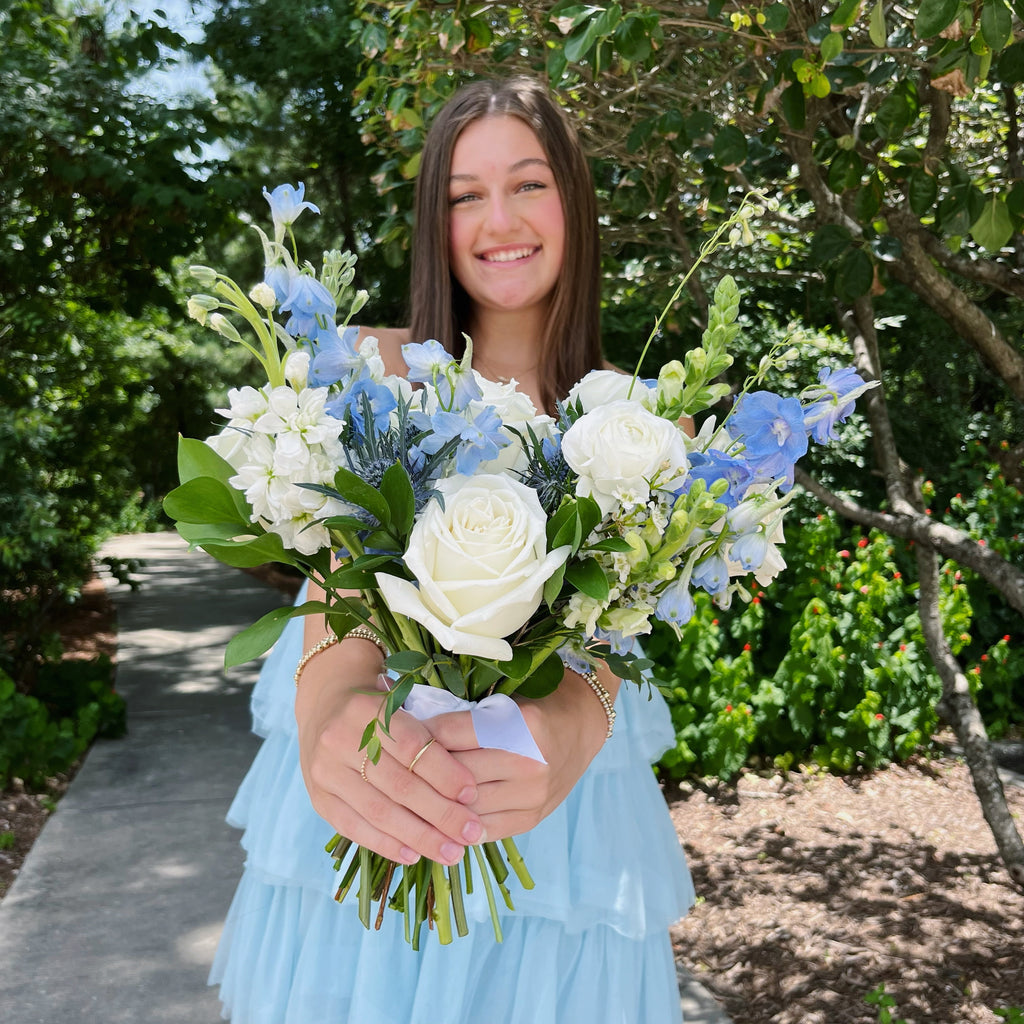 Signature Bouquet - Blue and White (PROM & HOCO)