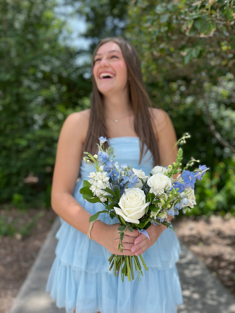 Signature Bouquet - Blue and White (PROM & HOCO)
