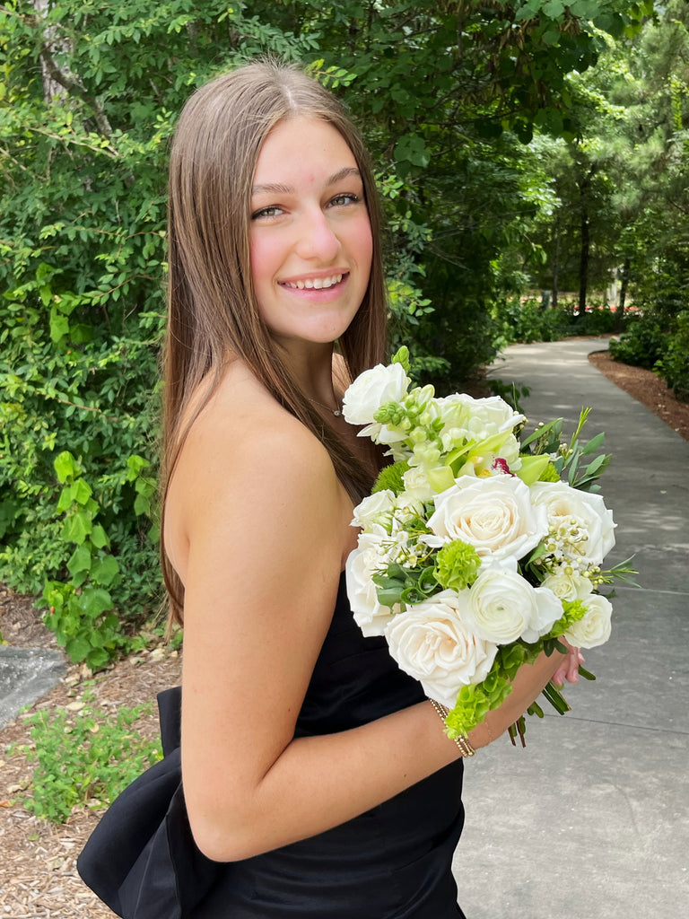 Signature Bouquet - Green and White (PROM & HOCO)