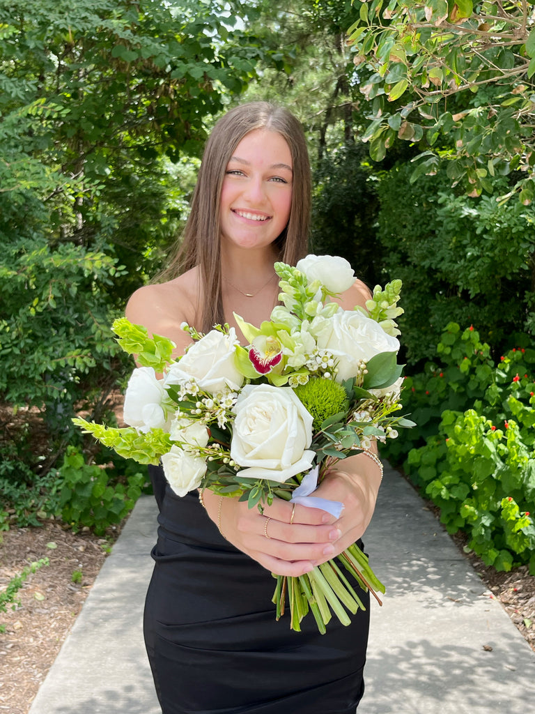 Signature Bouquet - Green and White (PROM & HOCO)