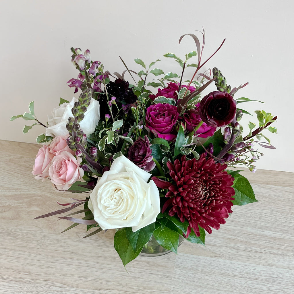 Burgundy Blossom - Classic Centerpiece