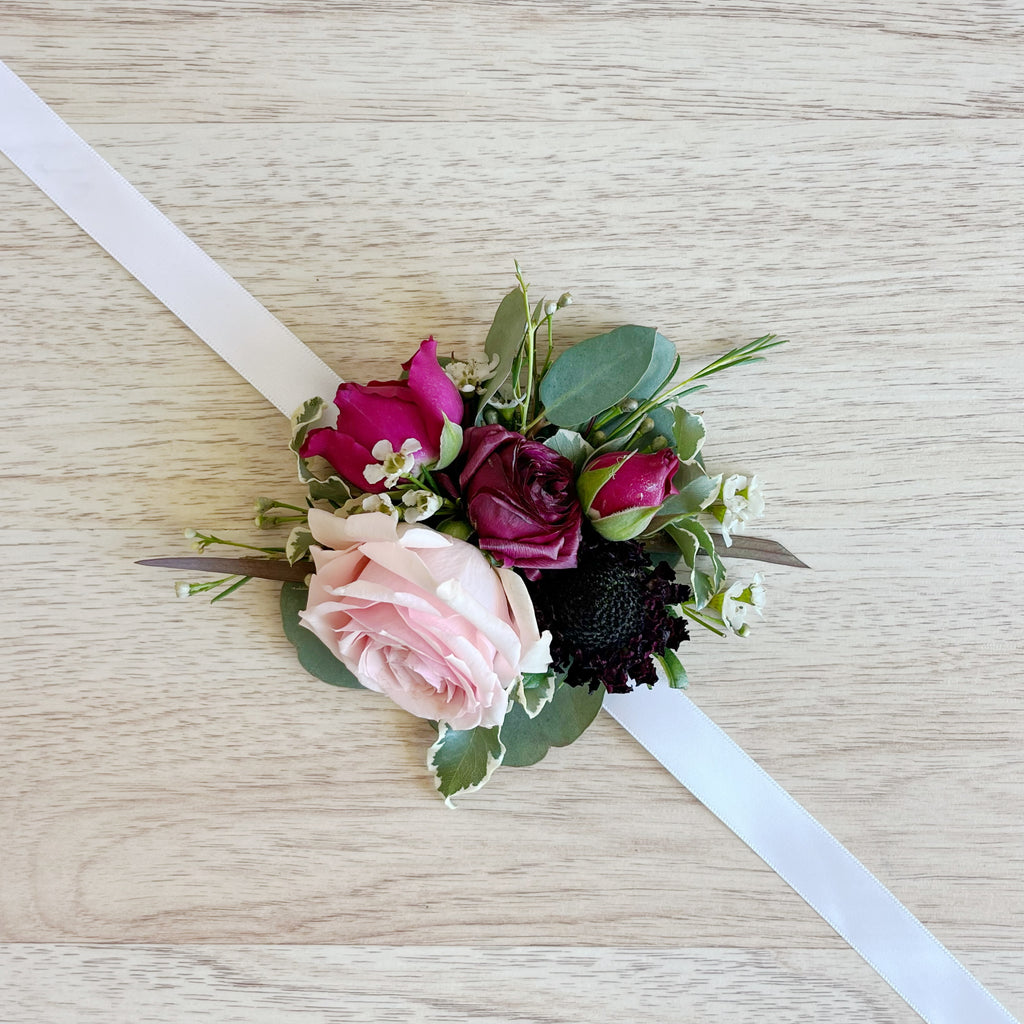 Burgundy Blossom - Corsage (Weddings Only)