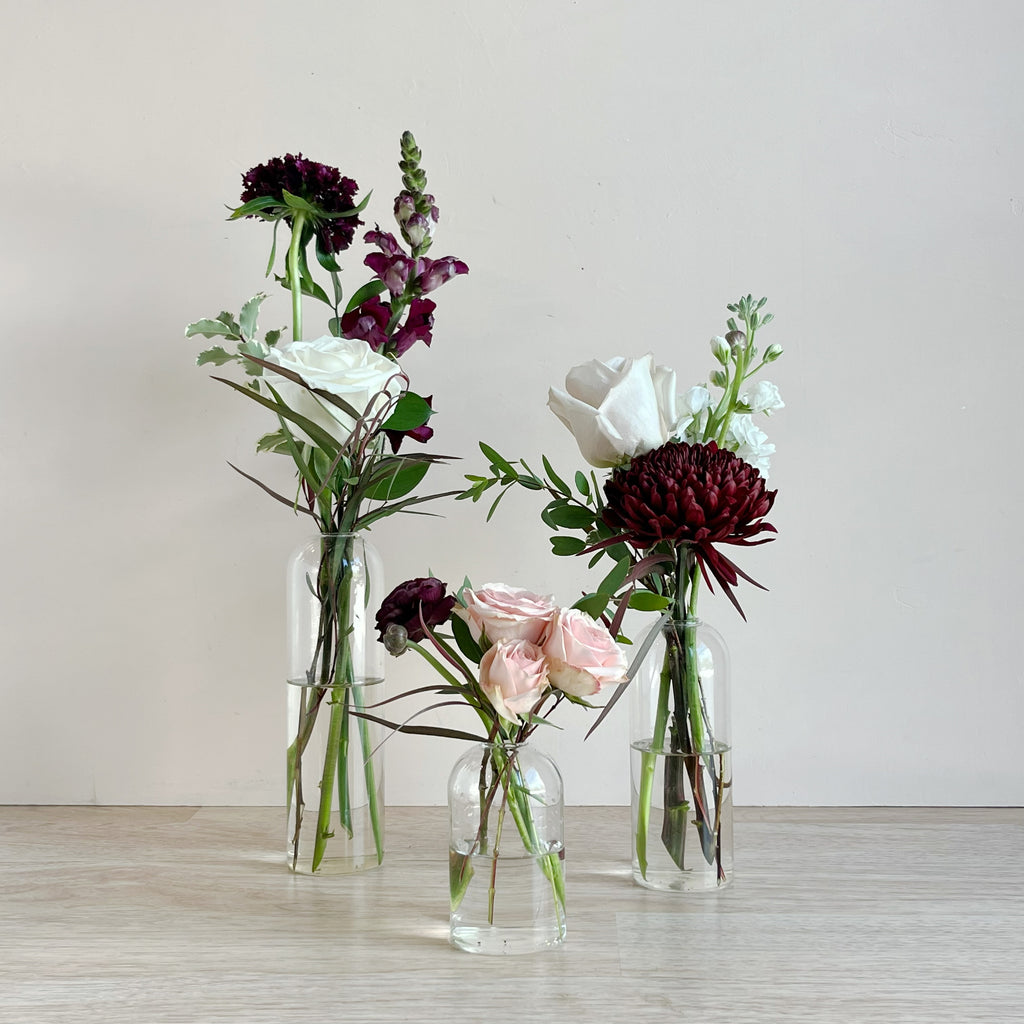 Burgundy Blossom - Bud Vase Centerpiece