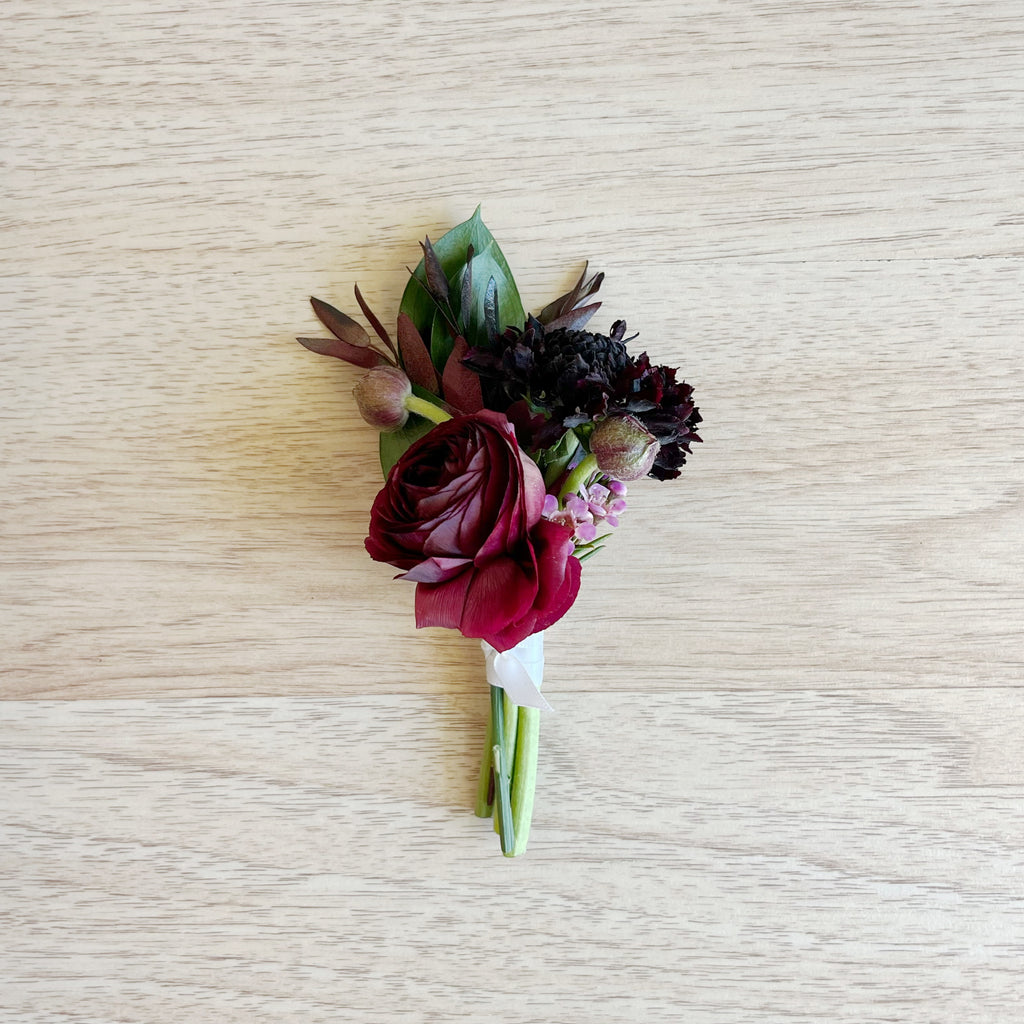 Burgundy Blossom - Boutonnière (Weddings Only)