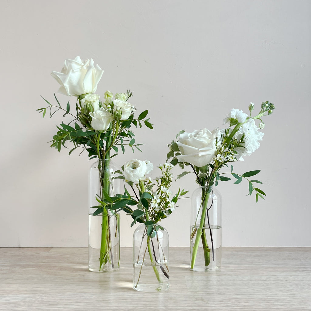 Classic White - Bud Vase Centerpiece