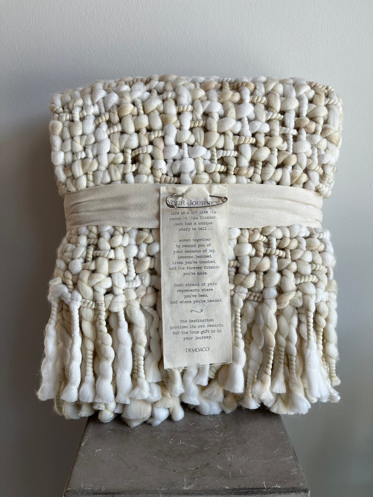 Woven Throw Blanket - White/Ivory