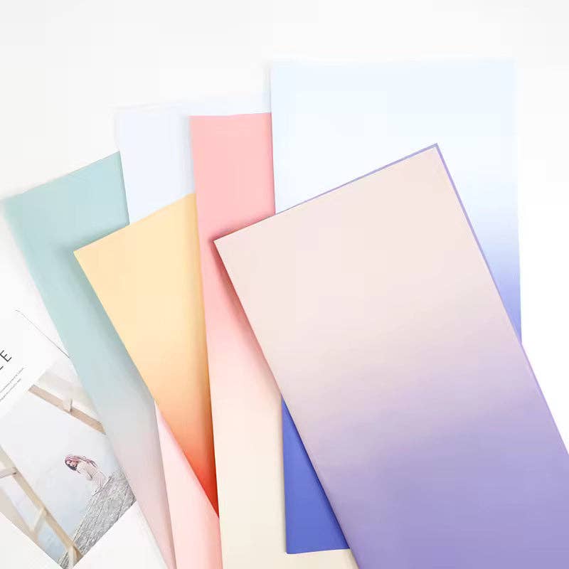 Two Sides Gradient Flower Wrapping Paper (20pcs/bag): 5 - White / Blue