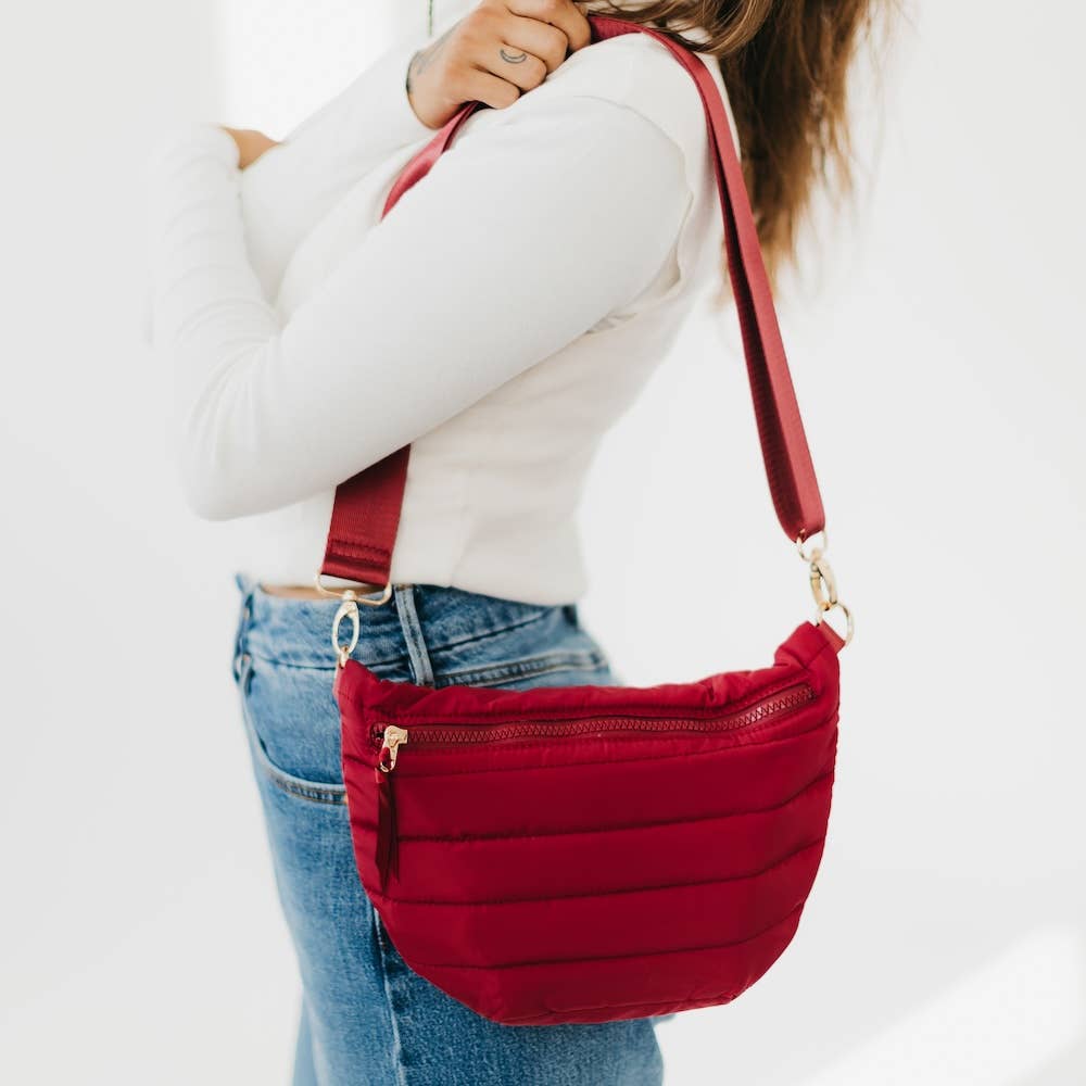 Jolie Puffer Belt Bag NEW COLORS!: Crimson Red