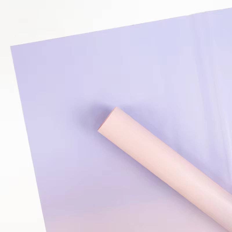 Two Sides Gradient Flower Wrapping Paper (20pcs/bag): 2 - Bean Pink / Baby Blue