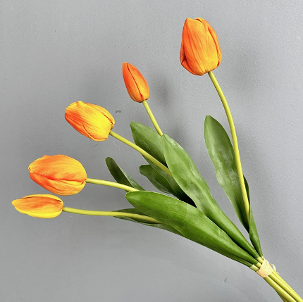 19''T Real Touch Tulips bunch, Faux Tulips Spring Flowers: Mixture(White/Pink/Hot Pink)