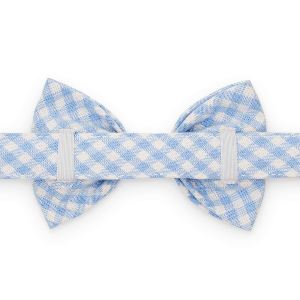 Sky Blue Gingham Spring Dog Bow Tie: Standard