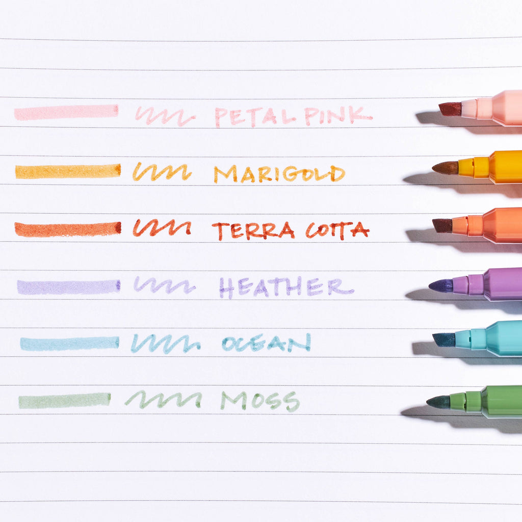 Dual-Tip Highlighters 6-pack - Bold Blooms