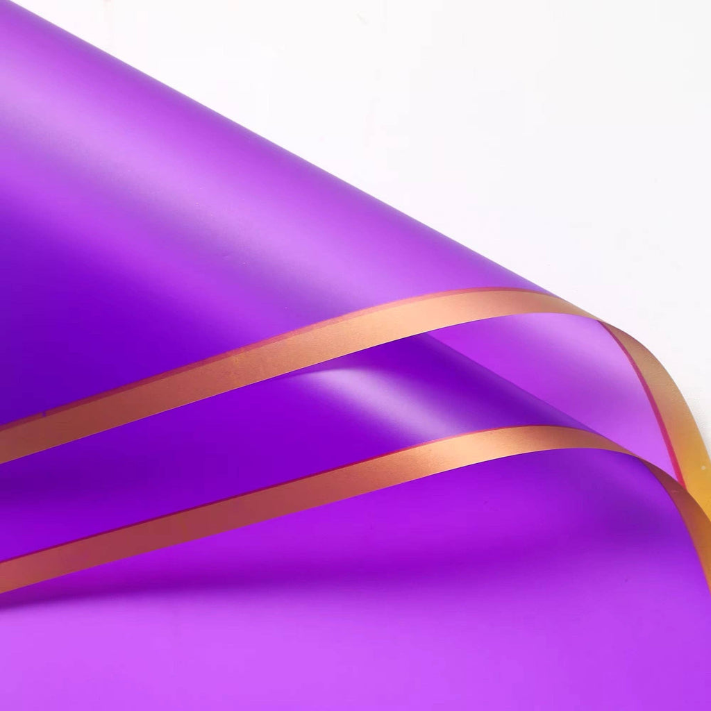 Matte Gold Line Flower Wrapping Paper (20pcs/bag): 6 - Opink