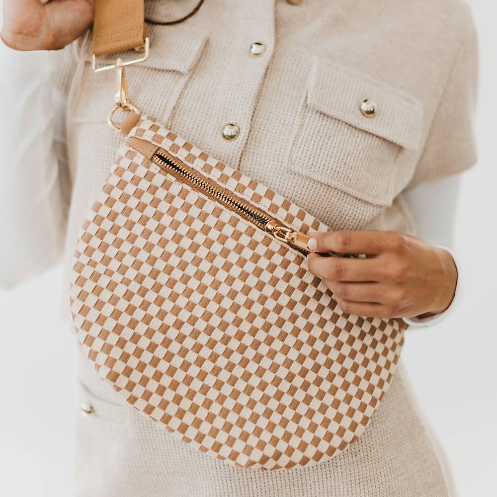 Westlyn Woven Bum Bag *NEW COLORS ADDED*: Checkered Brown