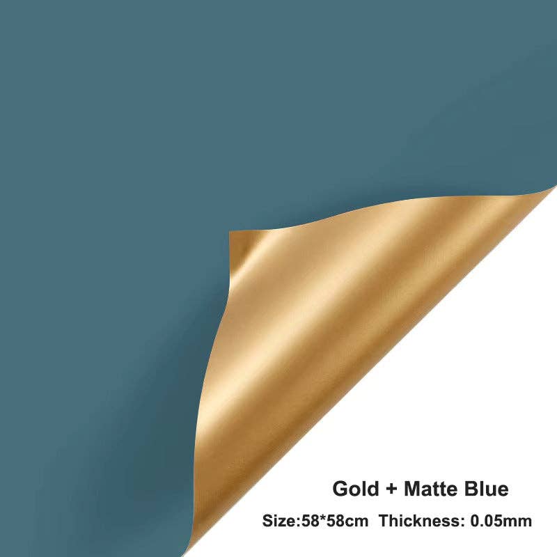 Double-Sided Gold Waterproof Flower Wrapping Paper (20 sheet: 09 - Pink / Gold