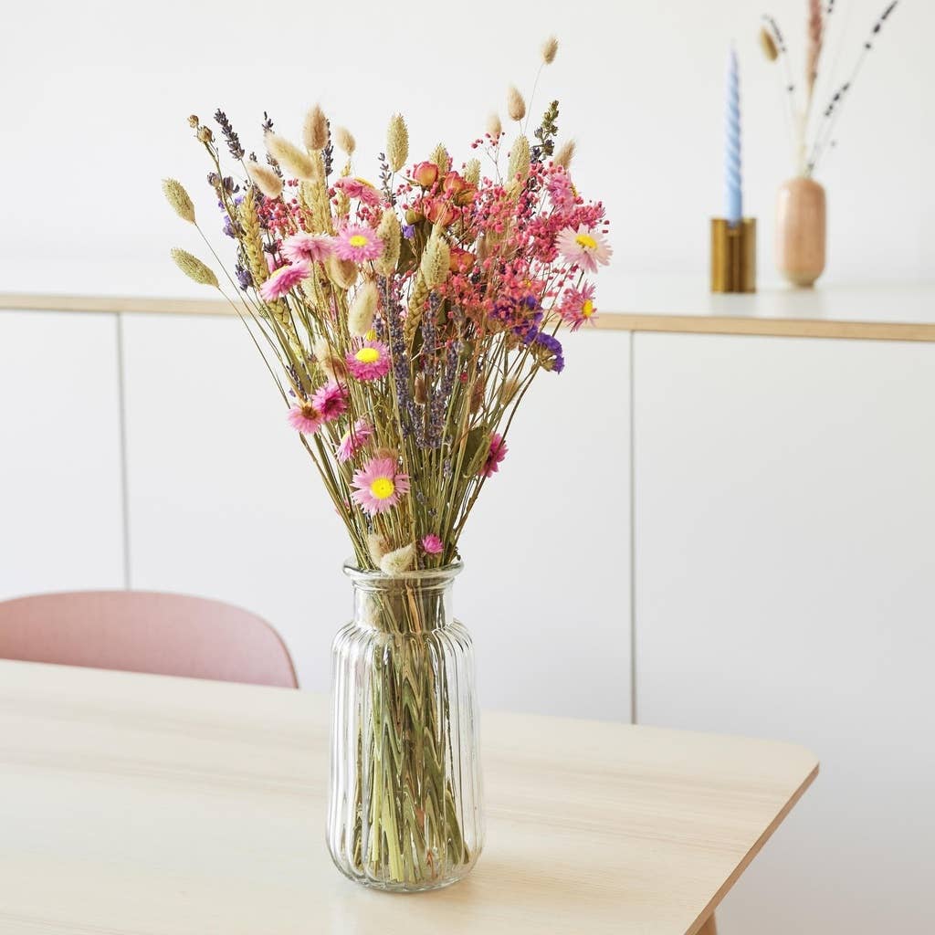 Dried Flowers - Field Bouquet - Pink: Medium