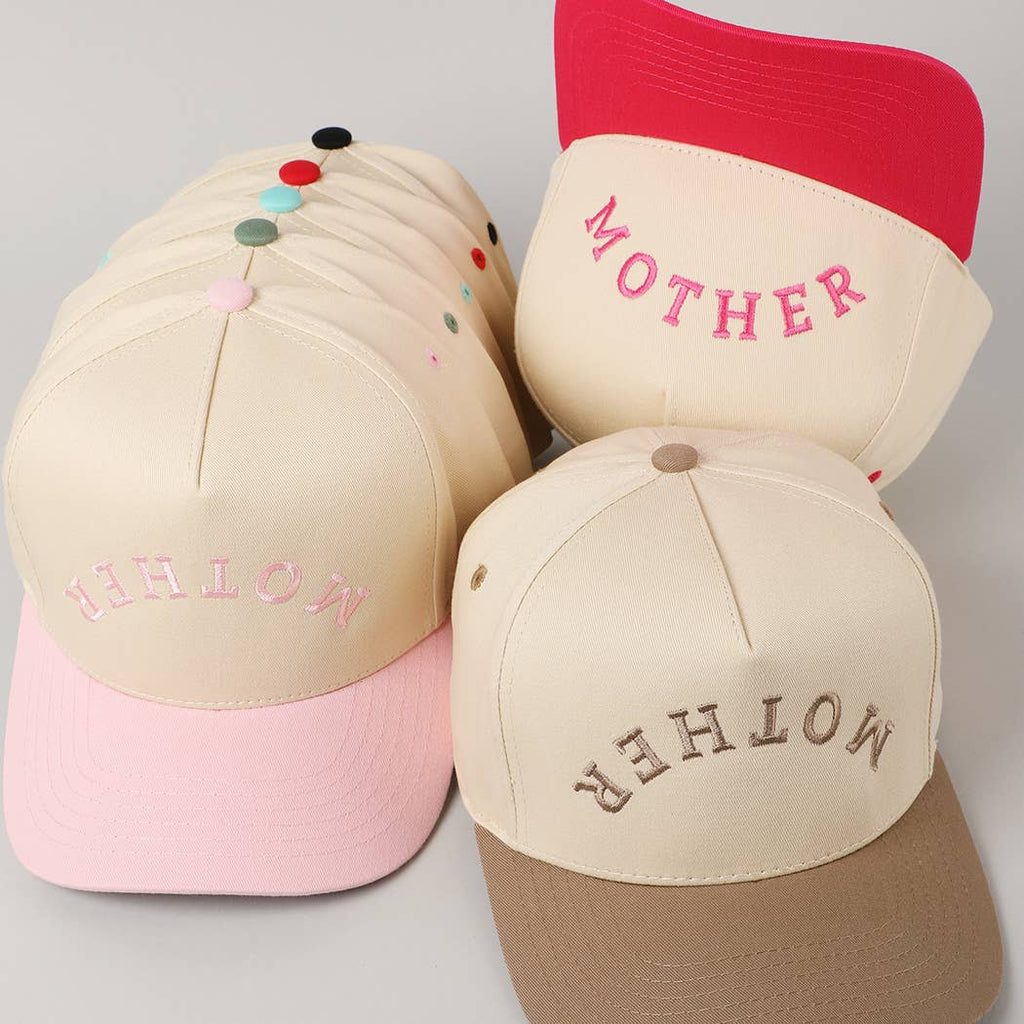 MOTHER Upside Down Lettering Embroidery Cap: SAGE / ONE SIZE