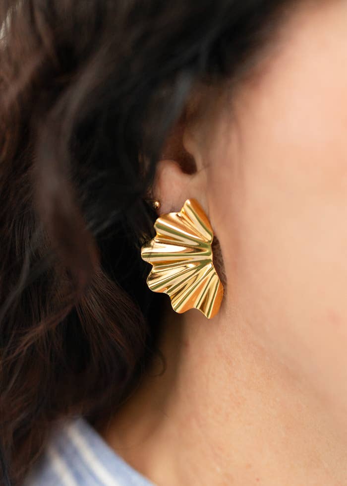 Ruffled Earrings | Gold