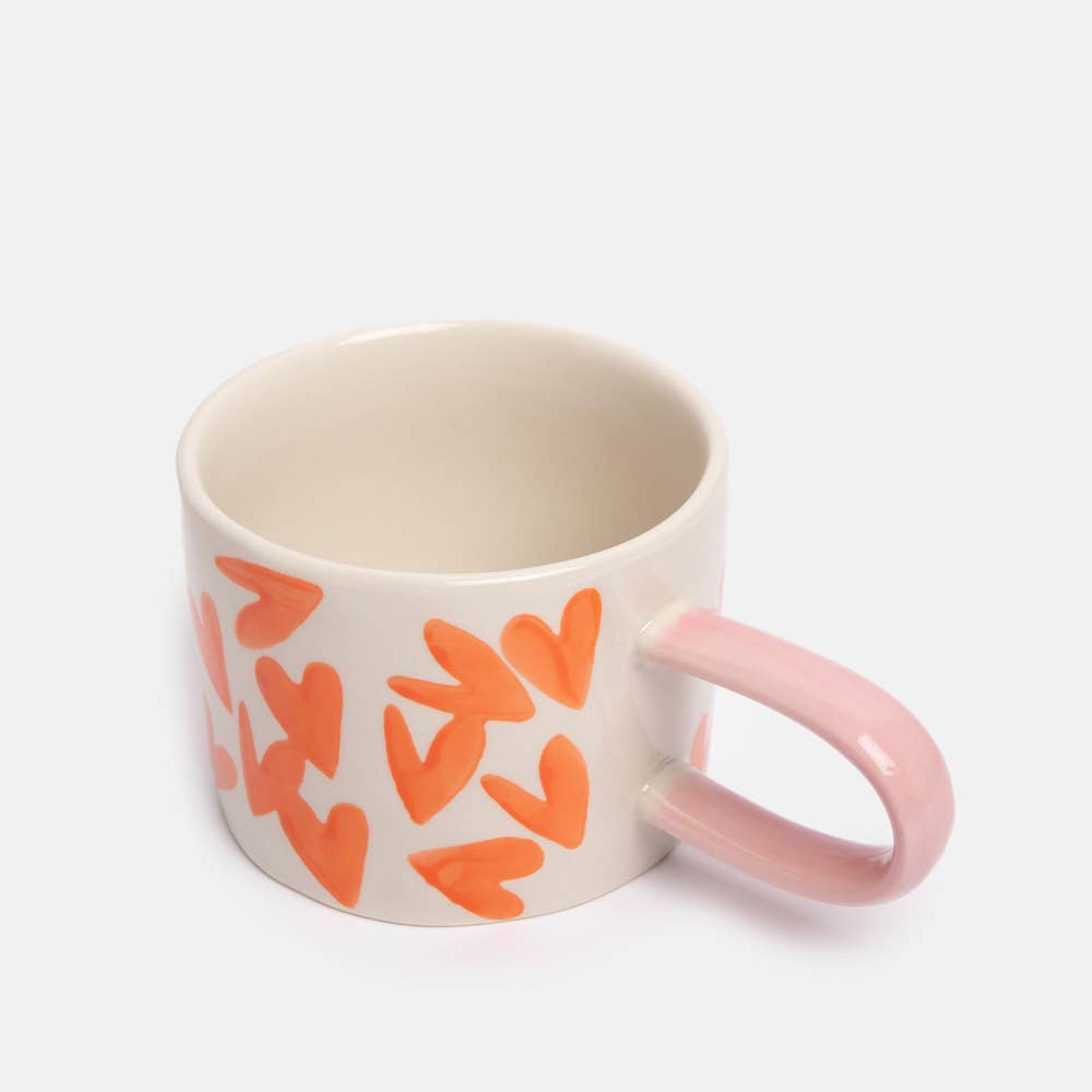 Red Magnet Hearts Ceramic Mug
