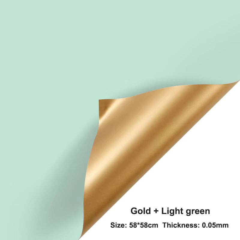 Double-Sided Gold Waterproof Flower Wrapping Paper (20 sheet: 07 - Cameo Pink / Gold