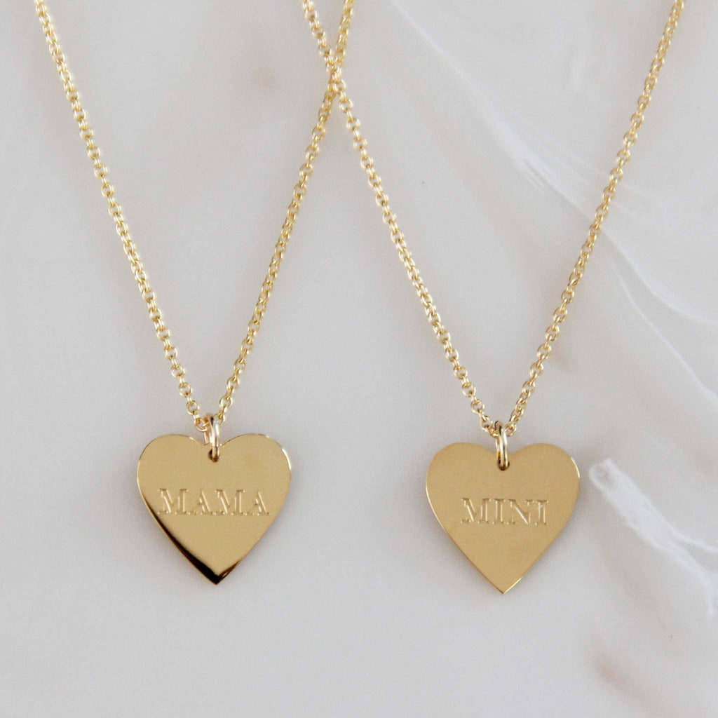 MAMA and MINI Necklace Set Gold