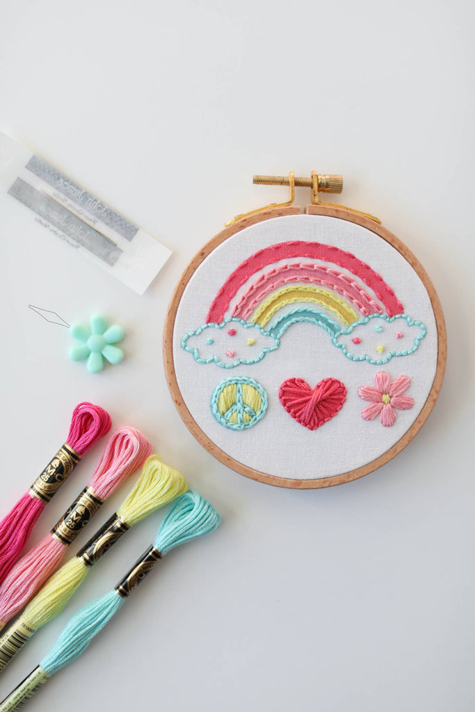 Kids Embroidery Craft Kit - Rainbow Stitch Sampler Ages 8-12