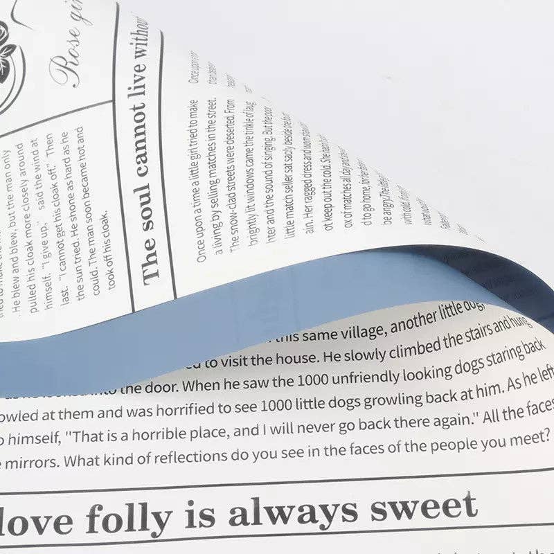 Waterproof Newpapers Double Sided Flower Wrapping Paper (20 sheets/bag): 09 - Light Pink