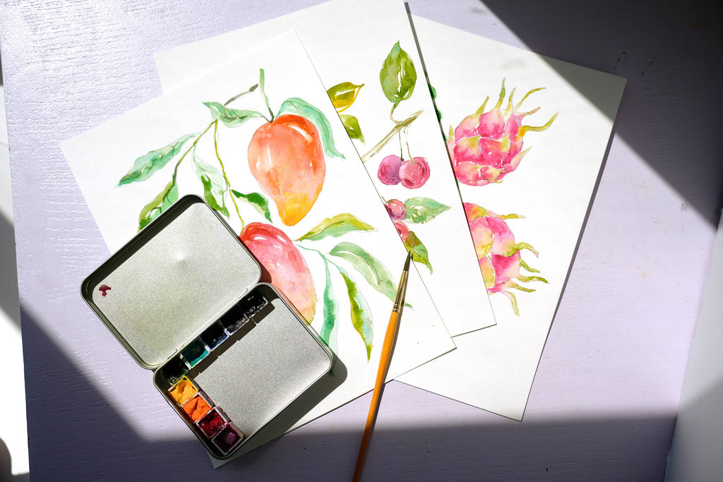 Fruit Watercolor Workbook: Outlined Coloring Pages to Paint