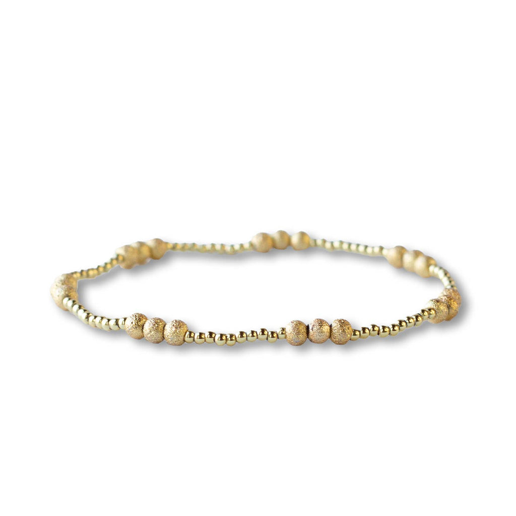 Gold Beaded Bracelet Collection Pack with Display: 3mm Smooth