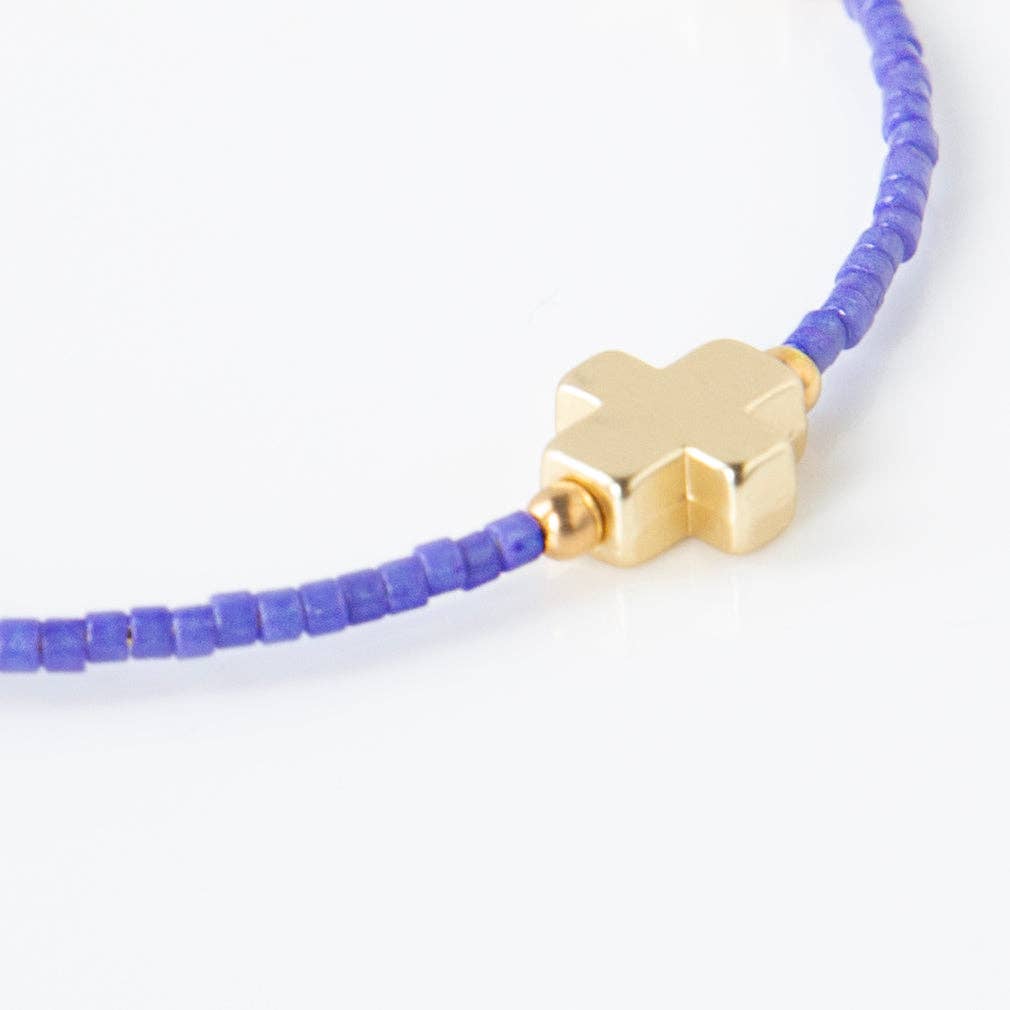 Faithful Cross Bangle-Periwinkle, Cross Bracelet | Christian