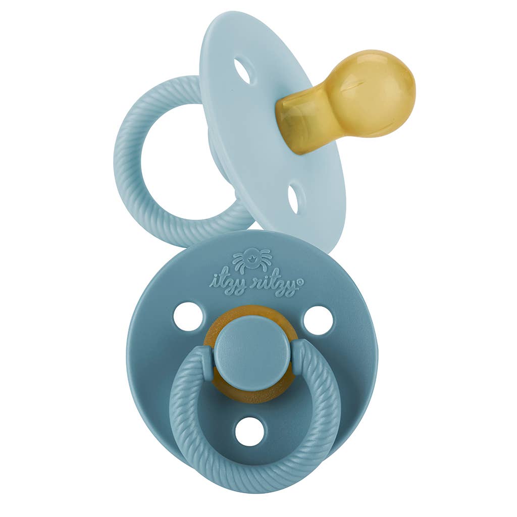 *NEW SIZE* Itzy Soother™ Natural Rubber Paci Sets: Blossom + Rosewood 6-18 M