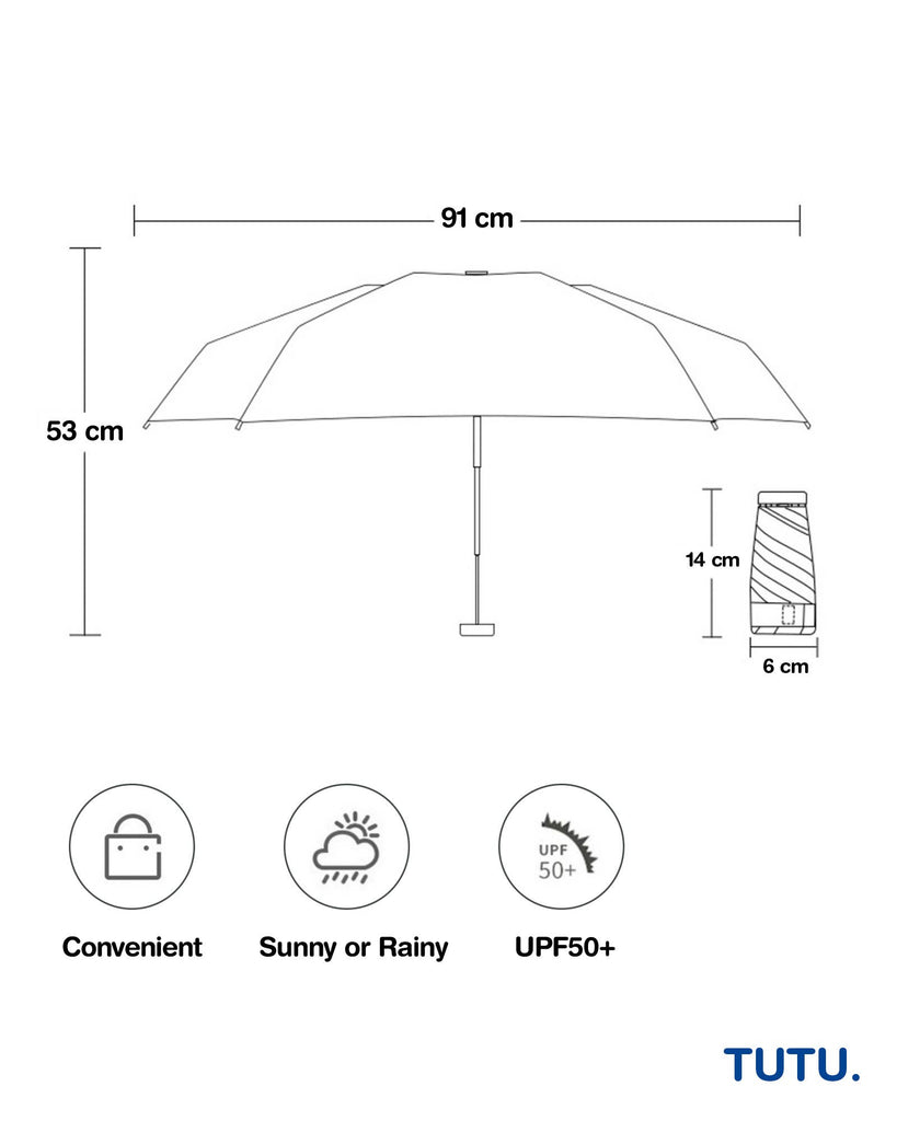 "Carte" Pocket Mini Umbrella - Baby Blue: Just 1