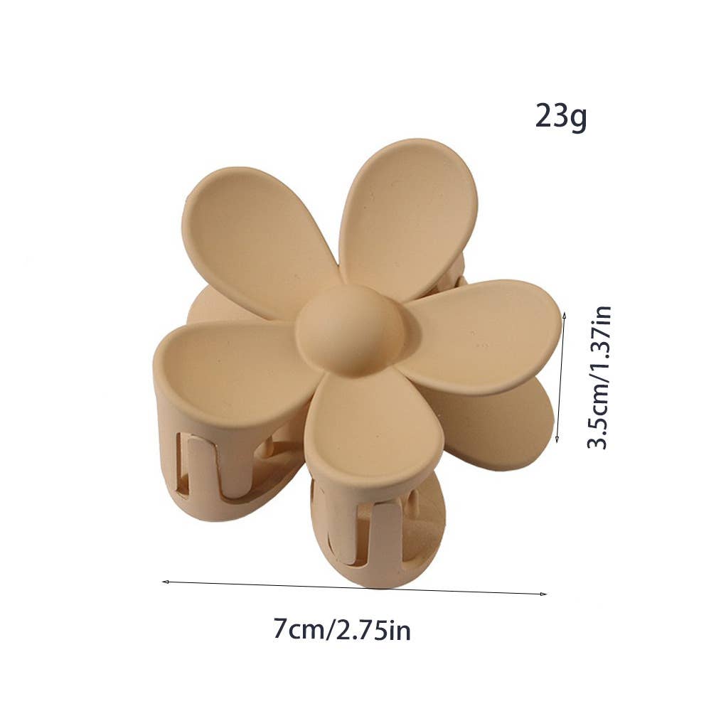 Matte Floral Hair Claw Clip Army Green