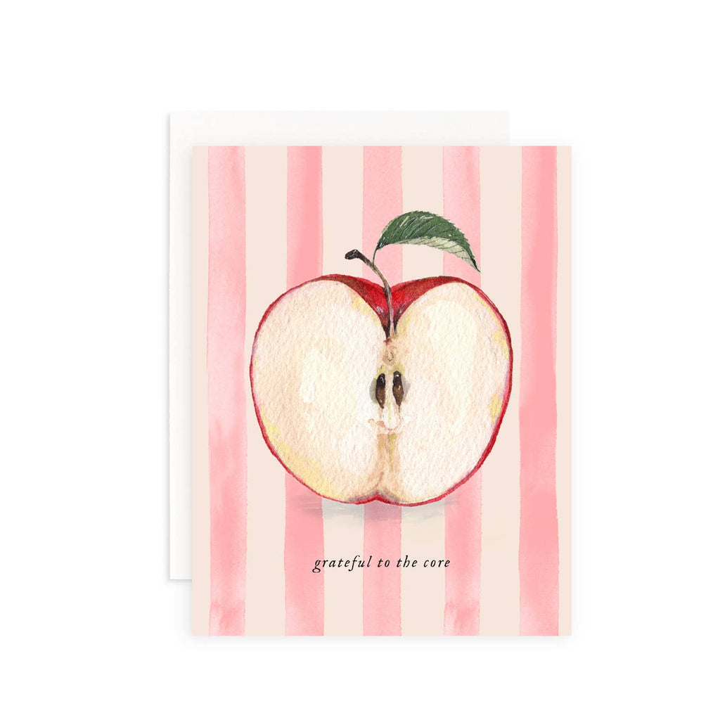 Grateful to the Core Apple Thank You Greeting Card: Single Card
