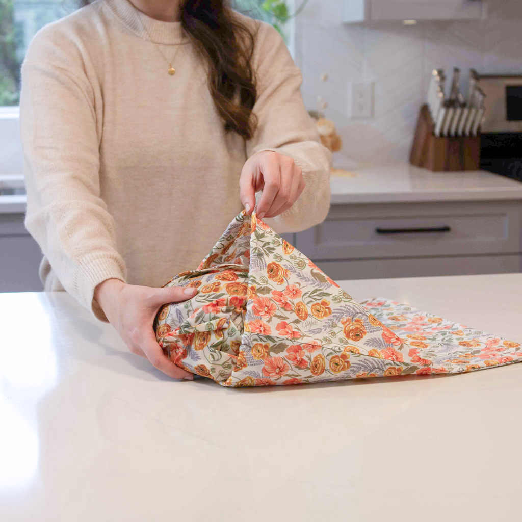Bread Bag Set: Golden Floral