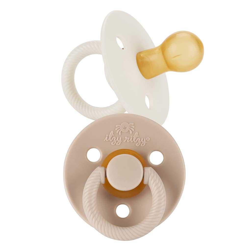 *NEW SIZE* Itzy Soother™ Natural Rubber Paci Sets: Blossom + Rosewood 6-18 M