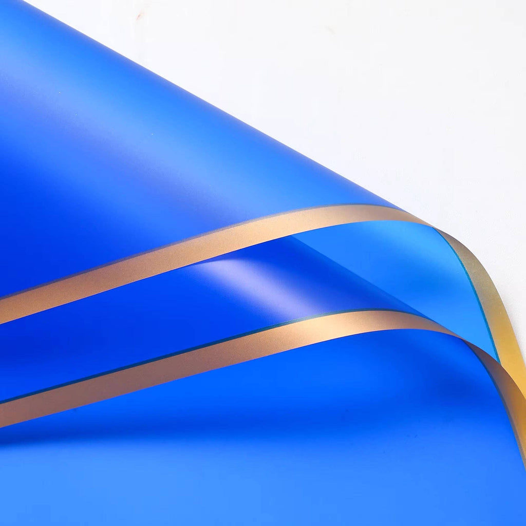 Matte Gold Line Flower Wrapping Paper (20pcs/bag): 6 - Opink