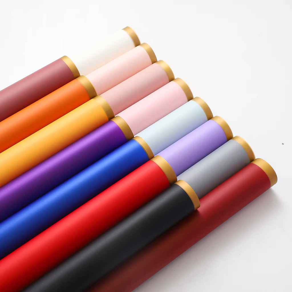 Matte Gold Line Flower Wrapping Paper (20pcs/bag): 6 - Opink
