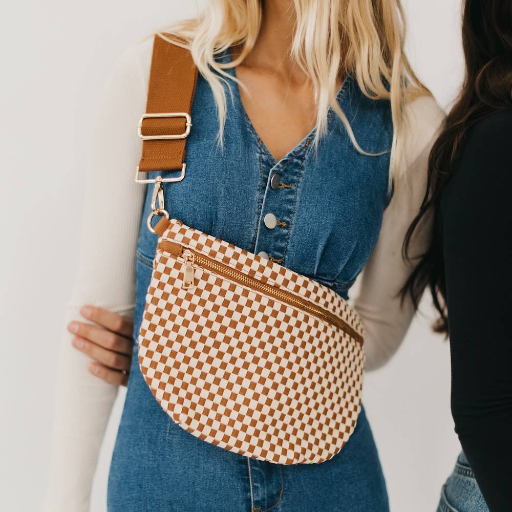 Westlyn Woven Bum Bag *NEW COLORS ADDED*: Checkered Tan