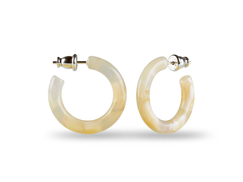 Ultra Mini Hoop Collection | Small Acetate Hoops: Angel Wing