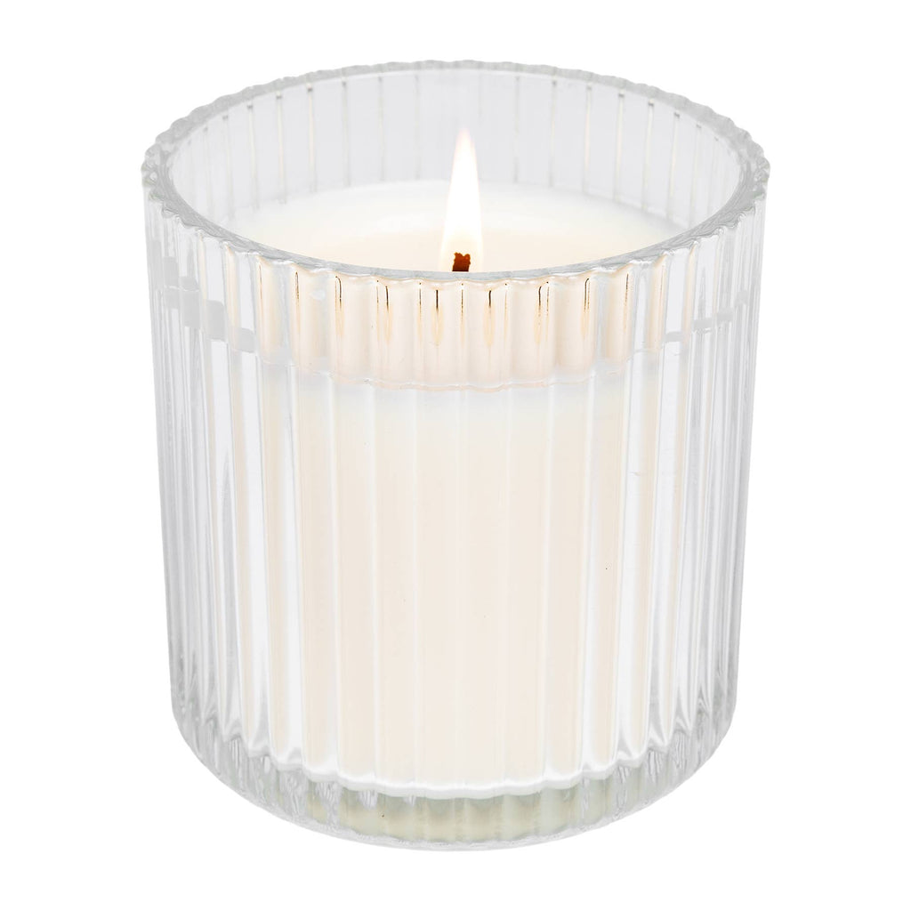 Cashmere and Vanilla 12 oz Soy Candle, Fluted Ribbed Jar