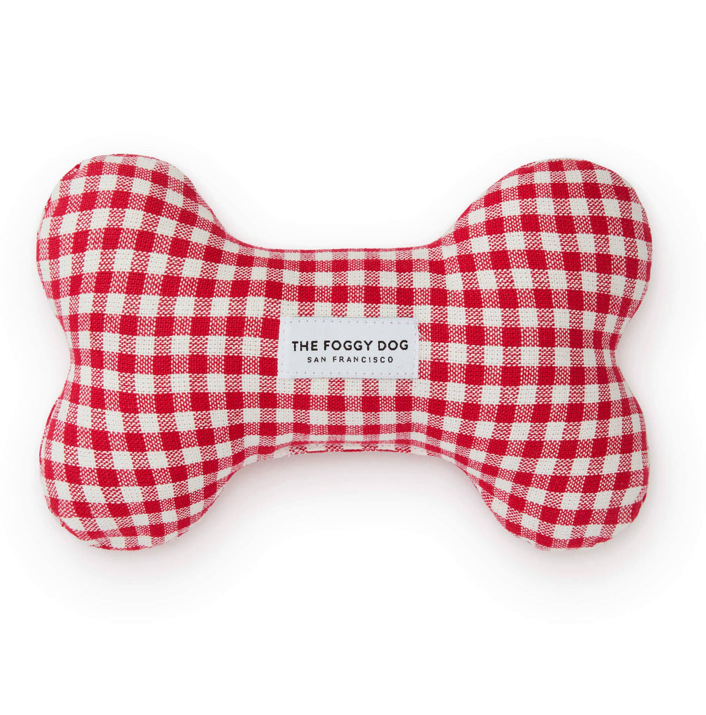 Red Gingham Dog Squeaky Toy